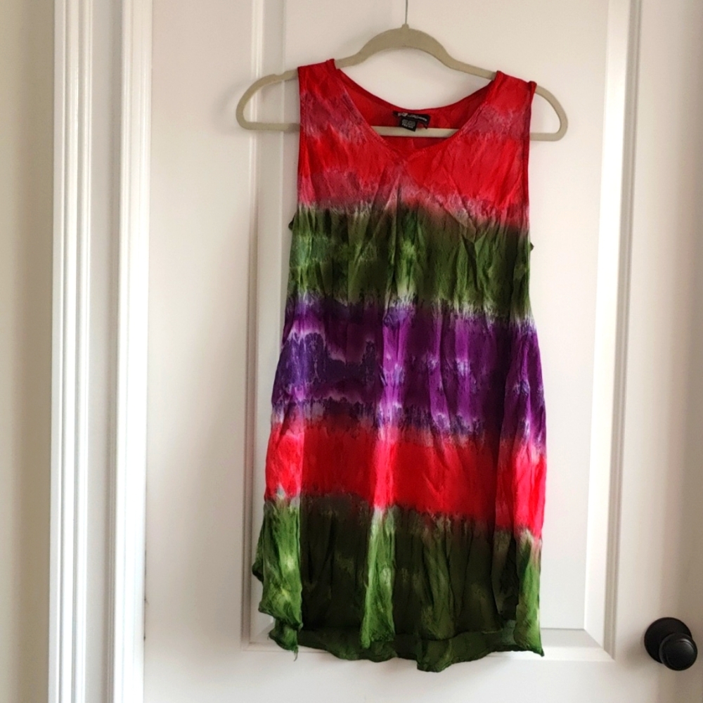 FLOWER tie dye multi color top free size